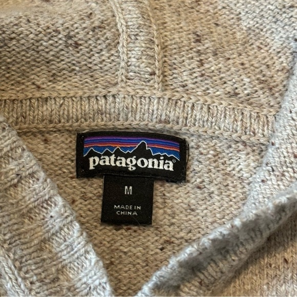 Patagonia Off Country Hoodie Sweater Henley Button Tan Khaki Speckle Womens SZ M - Picture 6 of 13